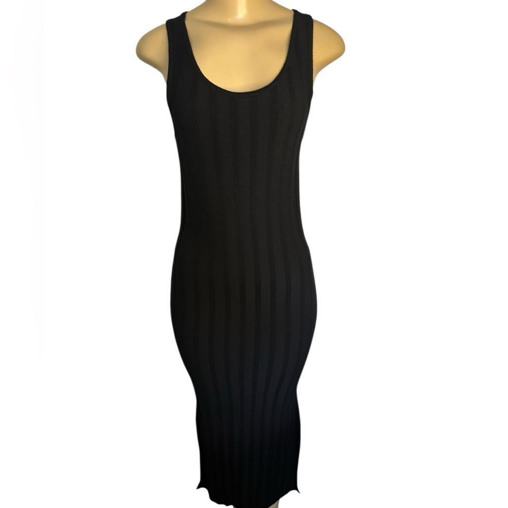 NWT Elizabeth & James sleeveless ribbed black maxi dress xs NEW